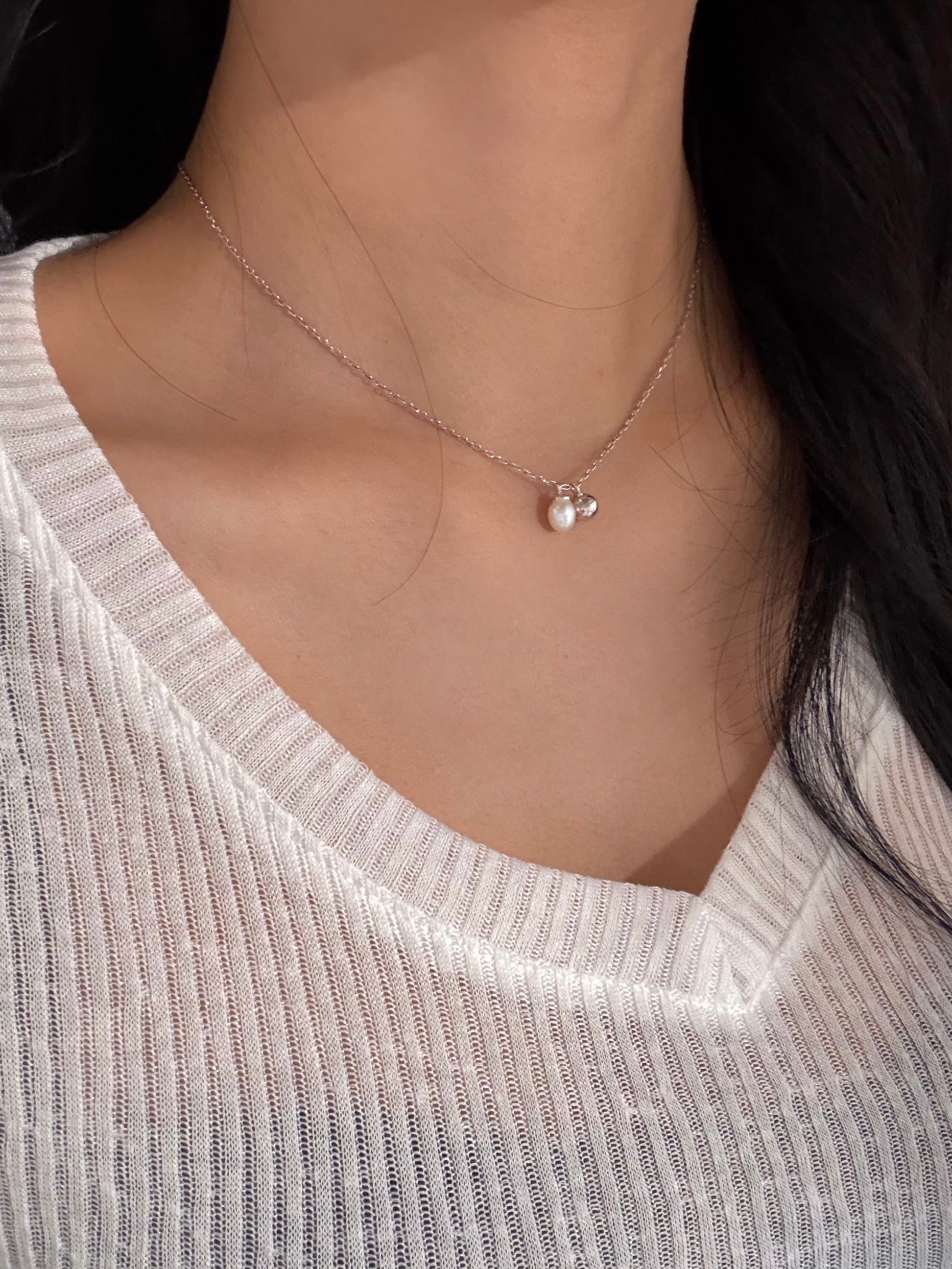 Ball Pearl Necklace (925 Silver)