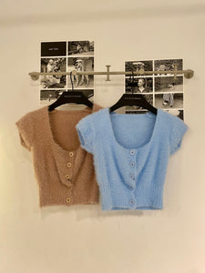 Mool Angora Crop Cardigan Top