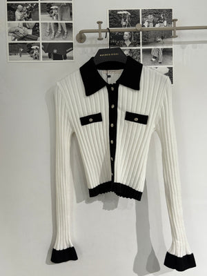 IfYou Ribbed Slim Knit Cardigan