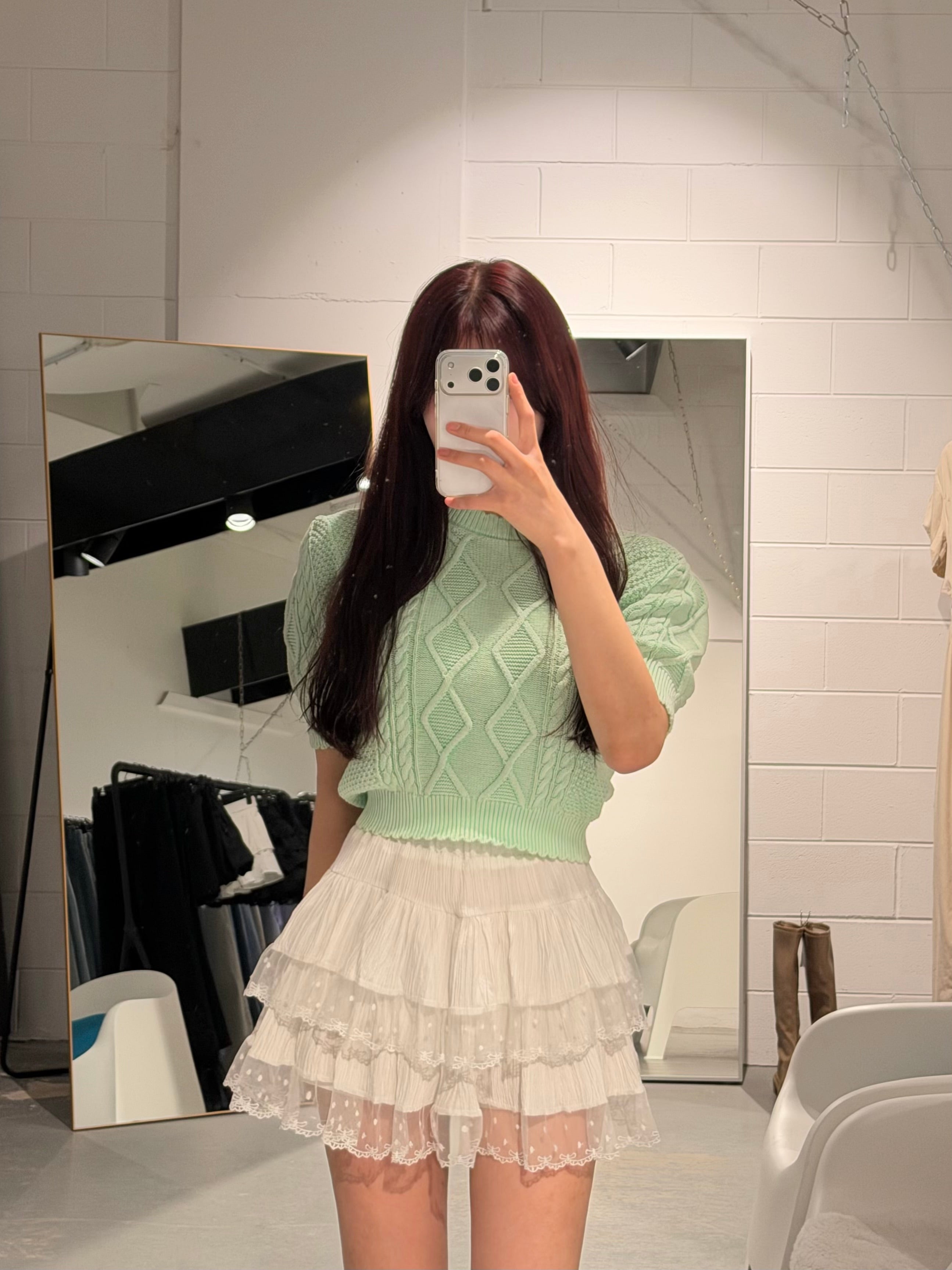 Carrot Ribbon Dot Skirt