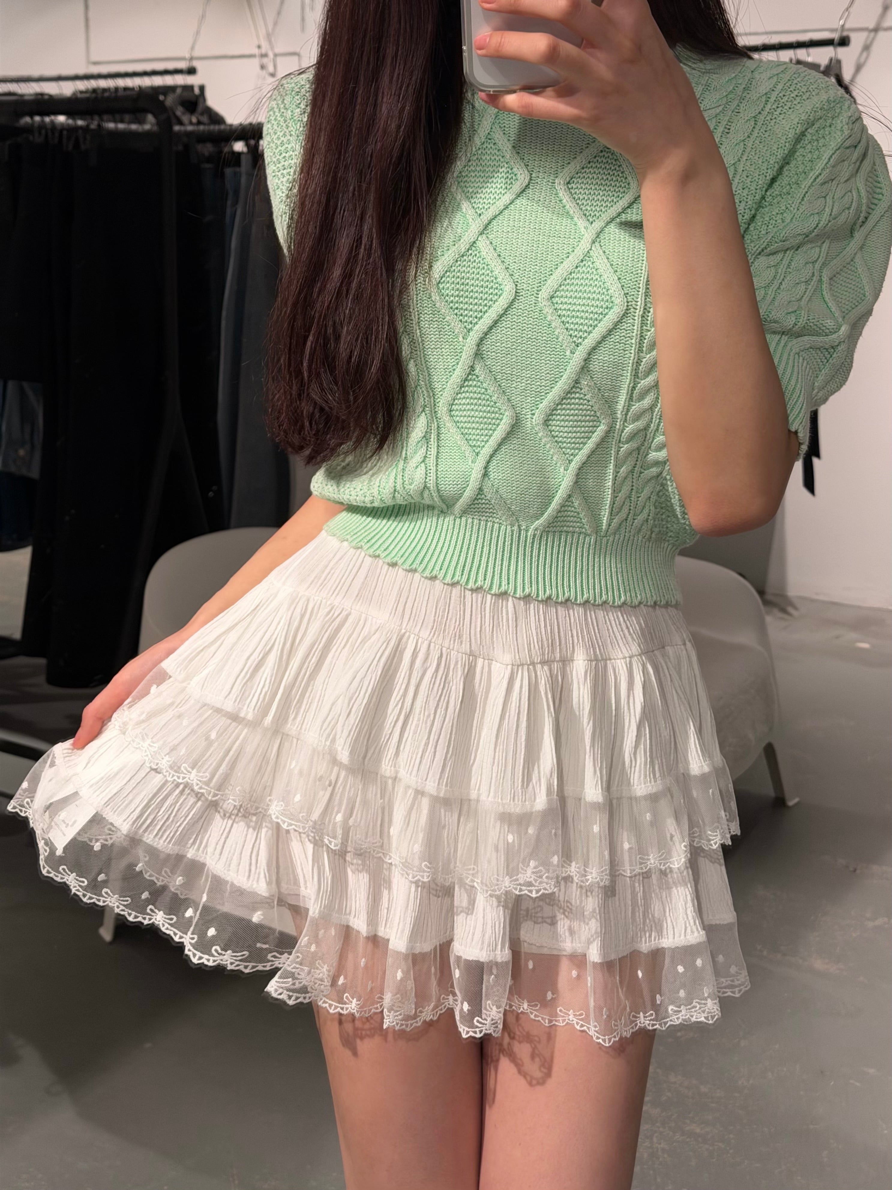 Carrot Ribbon Dot Skirt