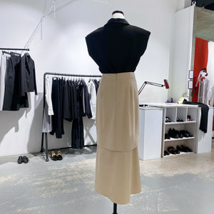 Arc Linen Slit Long Skirt