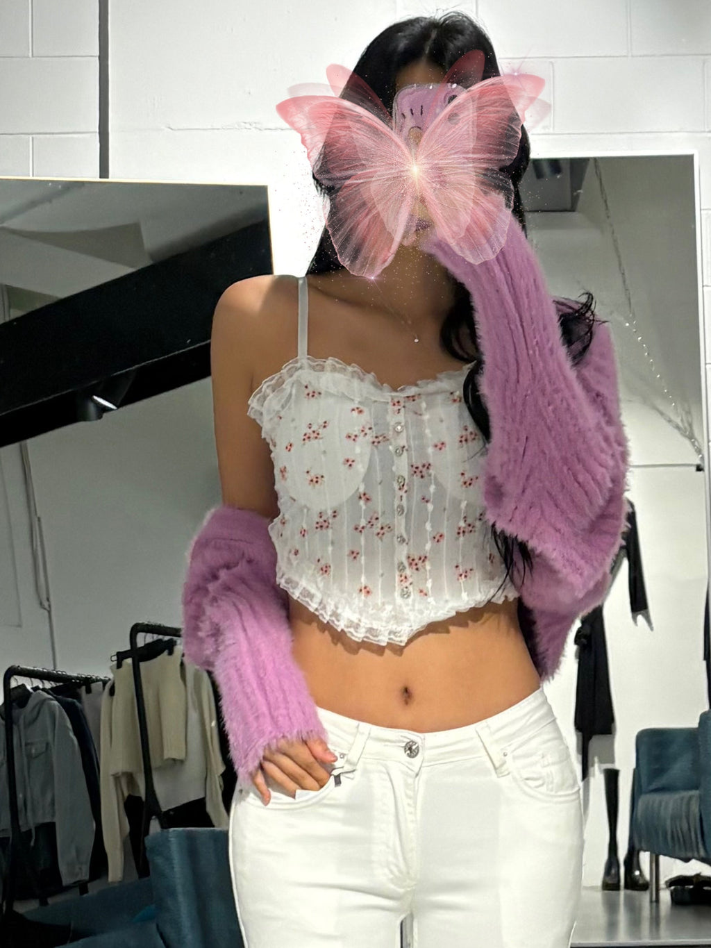 No3 Flower Lace Bra Top