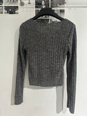 Carrot Shirring Ribbed Cardigan