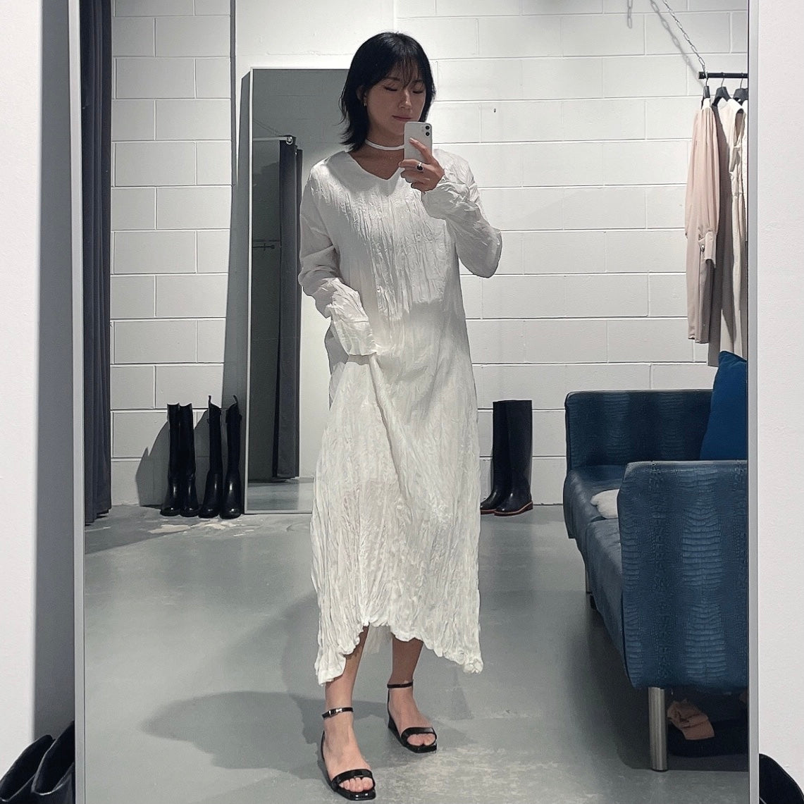 LesBeige Wrinkle Long Dress