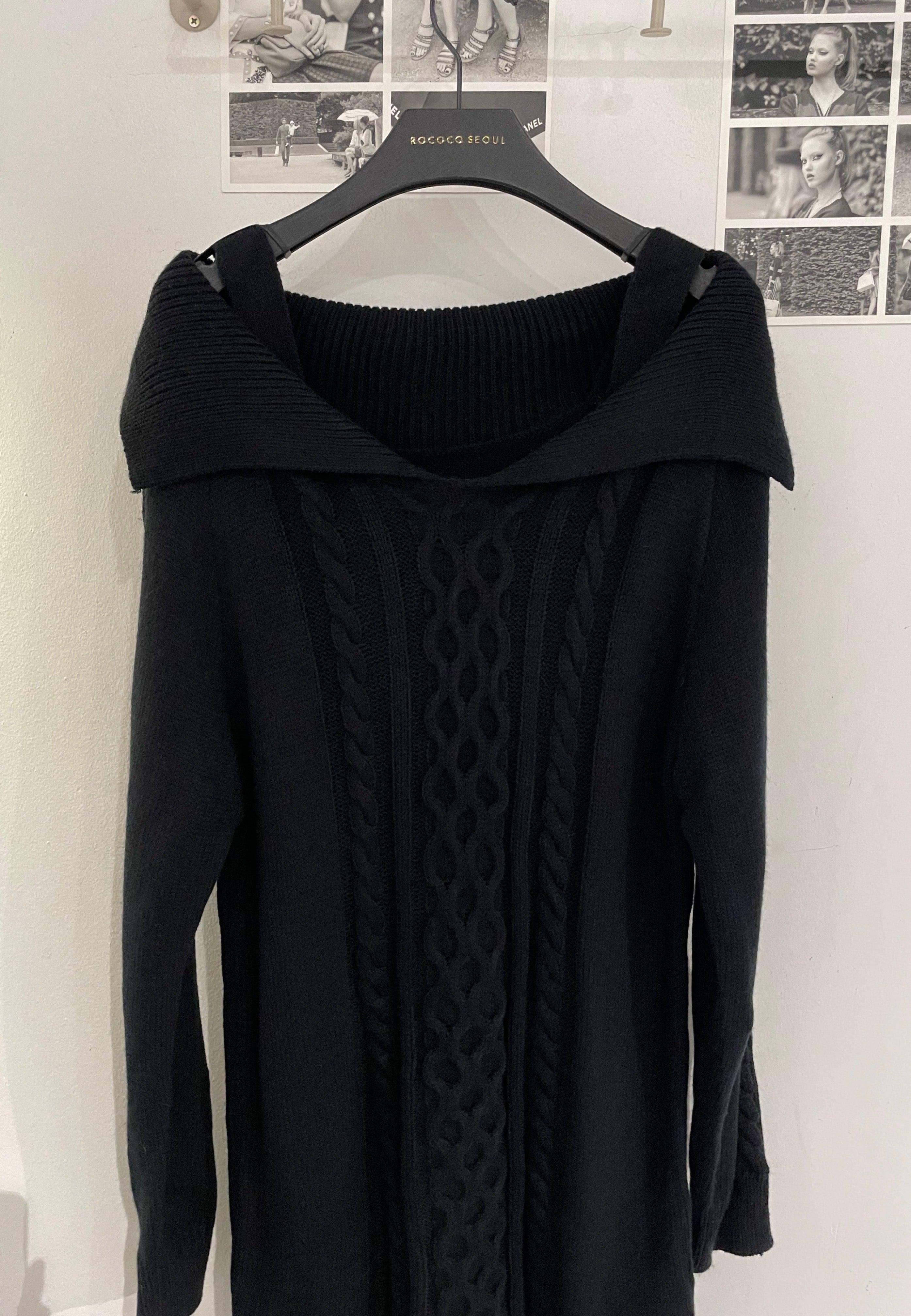 Collar Off Long Knit