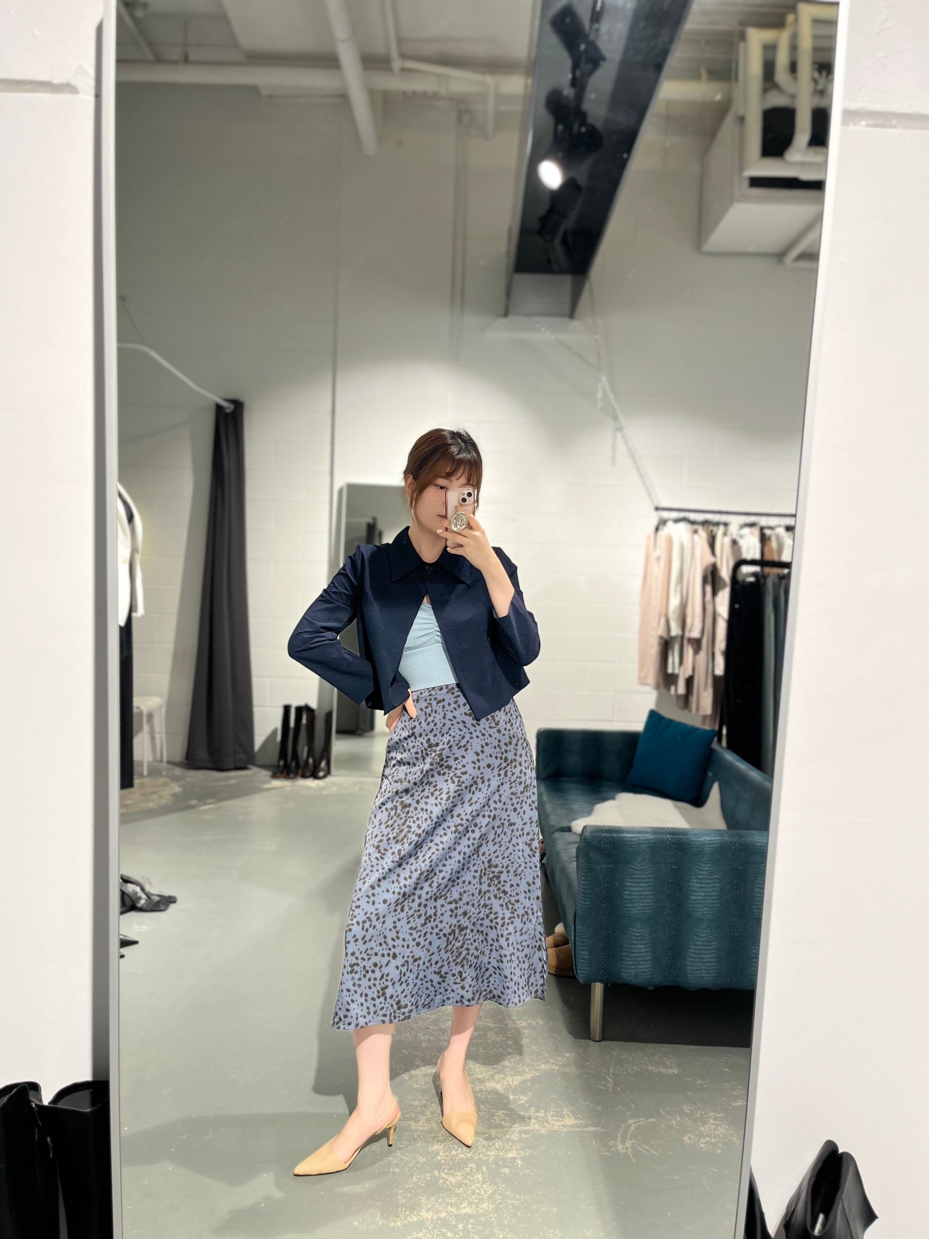 Mong9s Leopard Satin Skirt