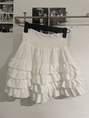 Shirring Layered Frill Skirt