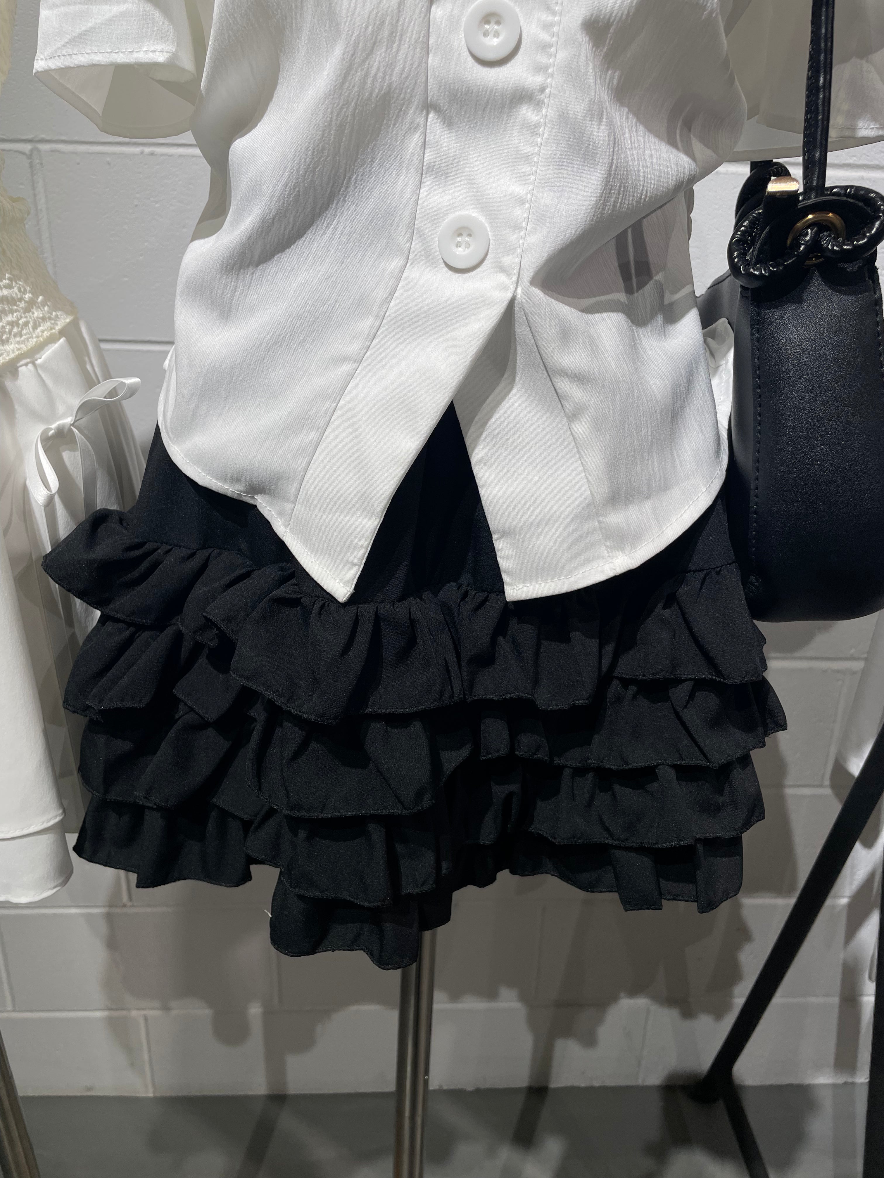 Shirring Layered Frill Skirt