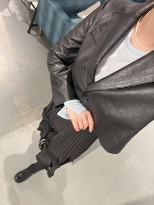 Zen Crop Faux Leather Jumper