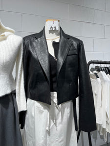 Zen Crop Faux Leather Jumper