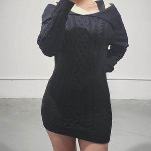 Collar Off Long Knit