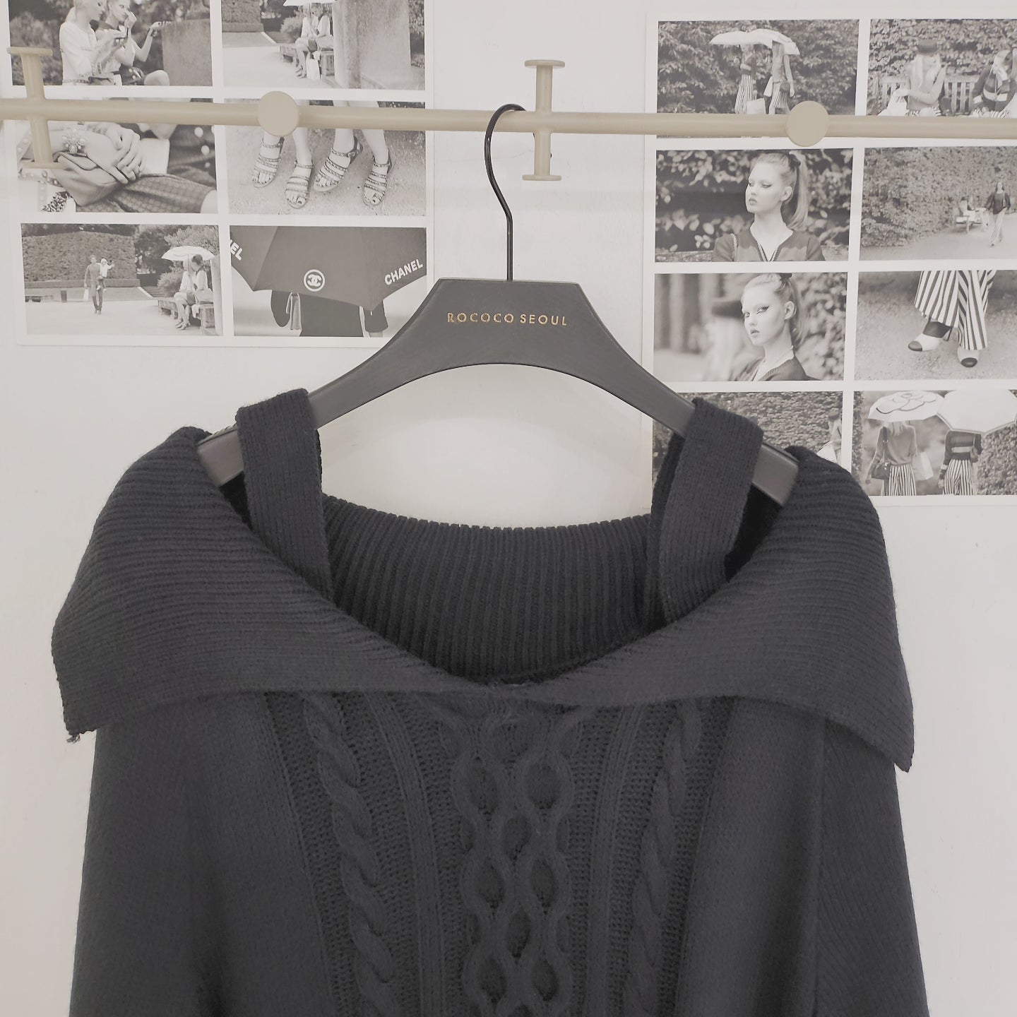 Collar Off Long Knit