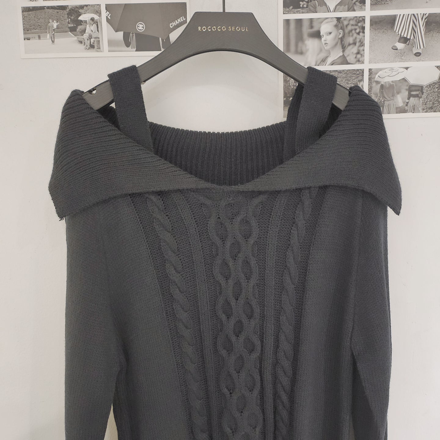 Collar Off Long Knit