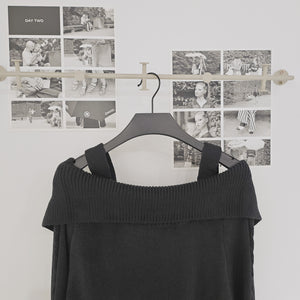 Collar Off Long Knit