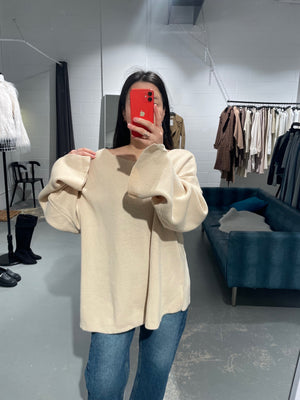 DearGray Unbalanced Knit Top