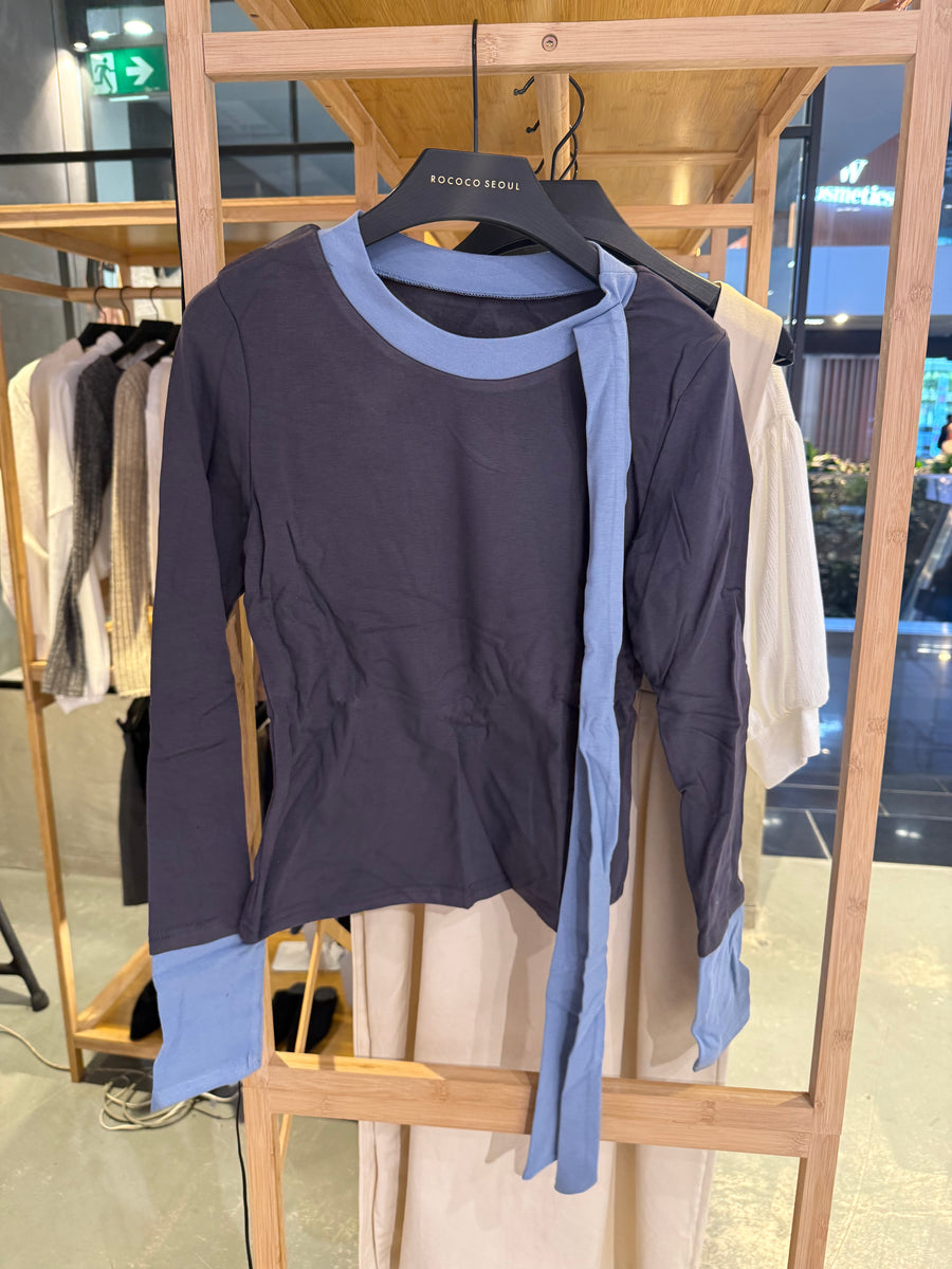 Glam Ash Ribbon Long Top Simida – Rococo Seoul