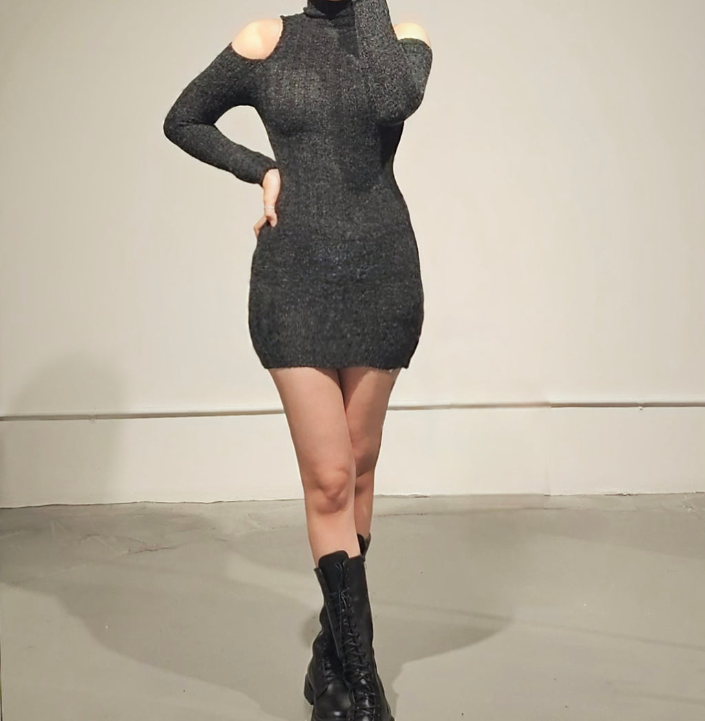 Yuni Shoulder Cut Knit Dress