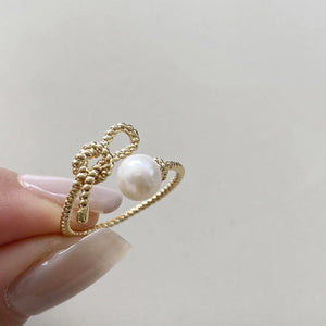 Pearl Tie Ring (Silver 925)