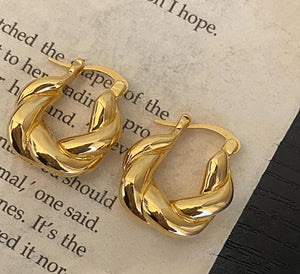 Vintage Twist Hoop Earrings (925 Silver Plated)