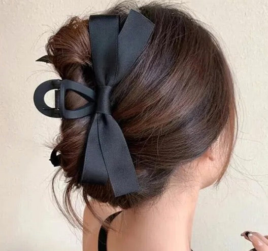 Double Satin Ribbon Hair Claw