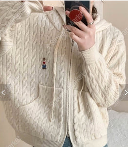 Maximax Bear Zip Knit  Hoodie
