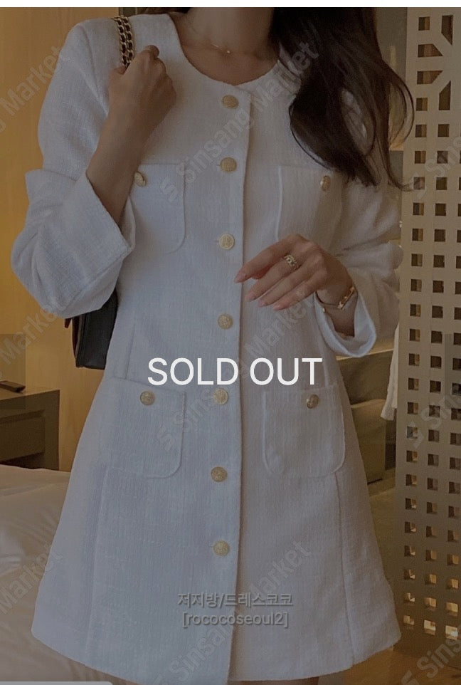 Coco White Tweed Dress