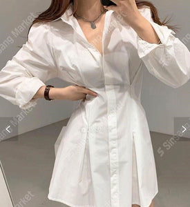 Peach Shirt Dress