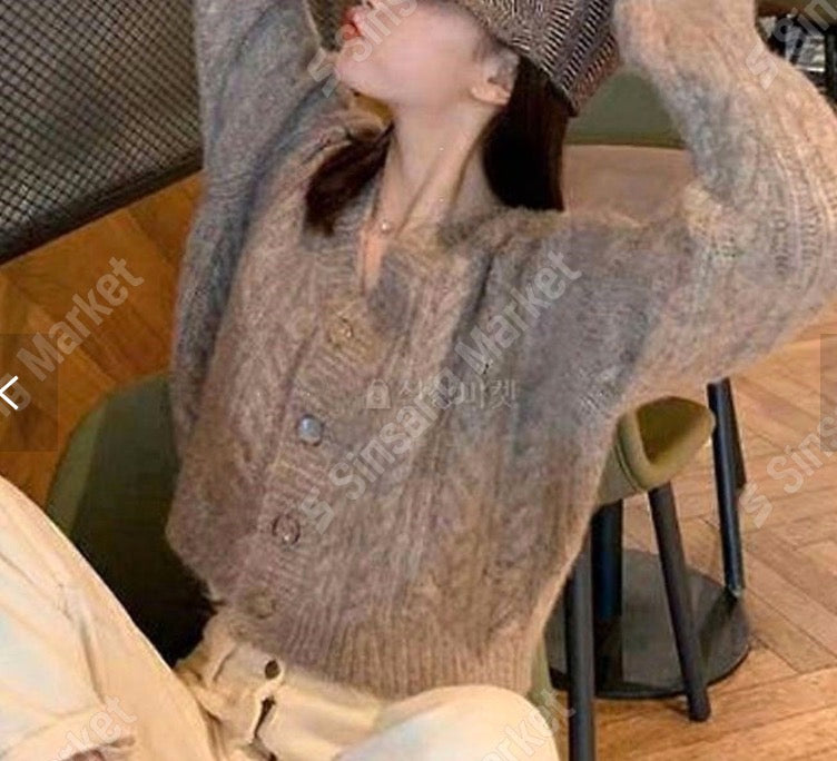 Peach Button Cardigan