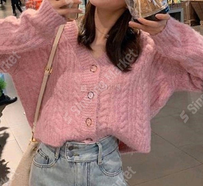 Peach Button Cardigan