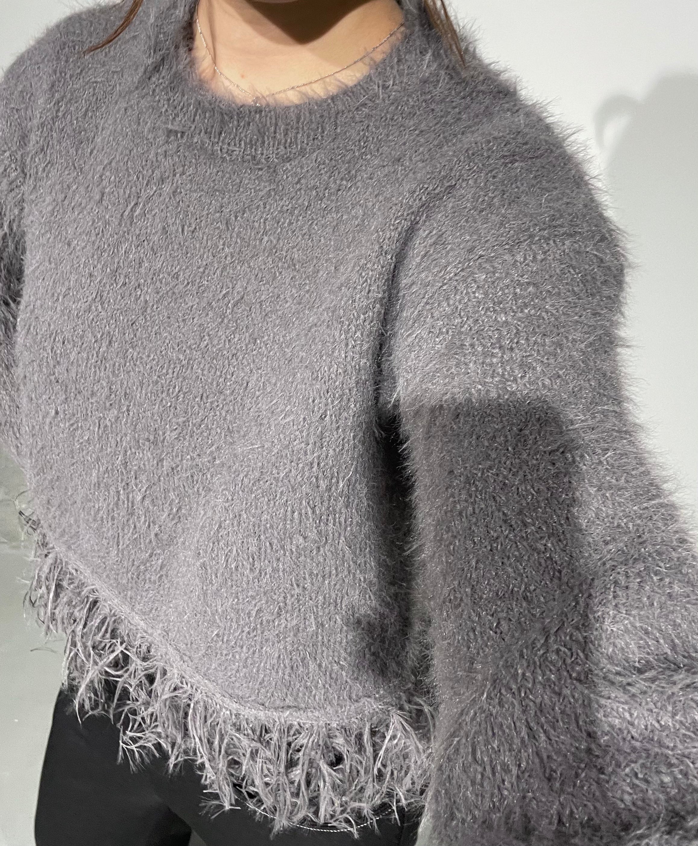 Lia Angora Fringe Knit