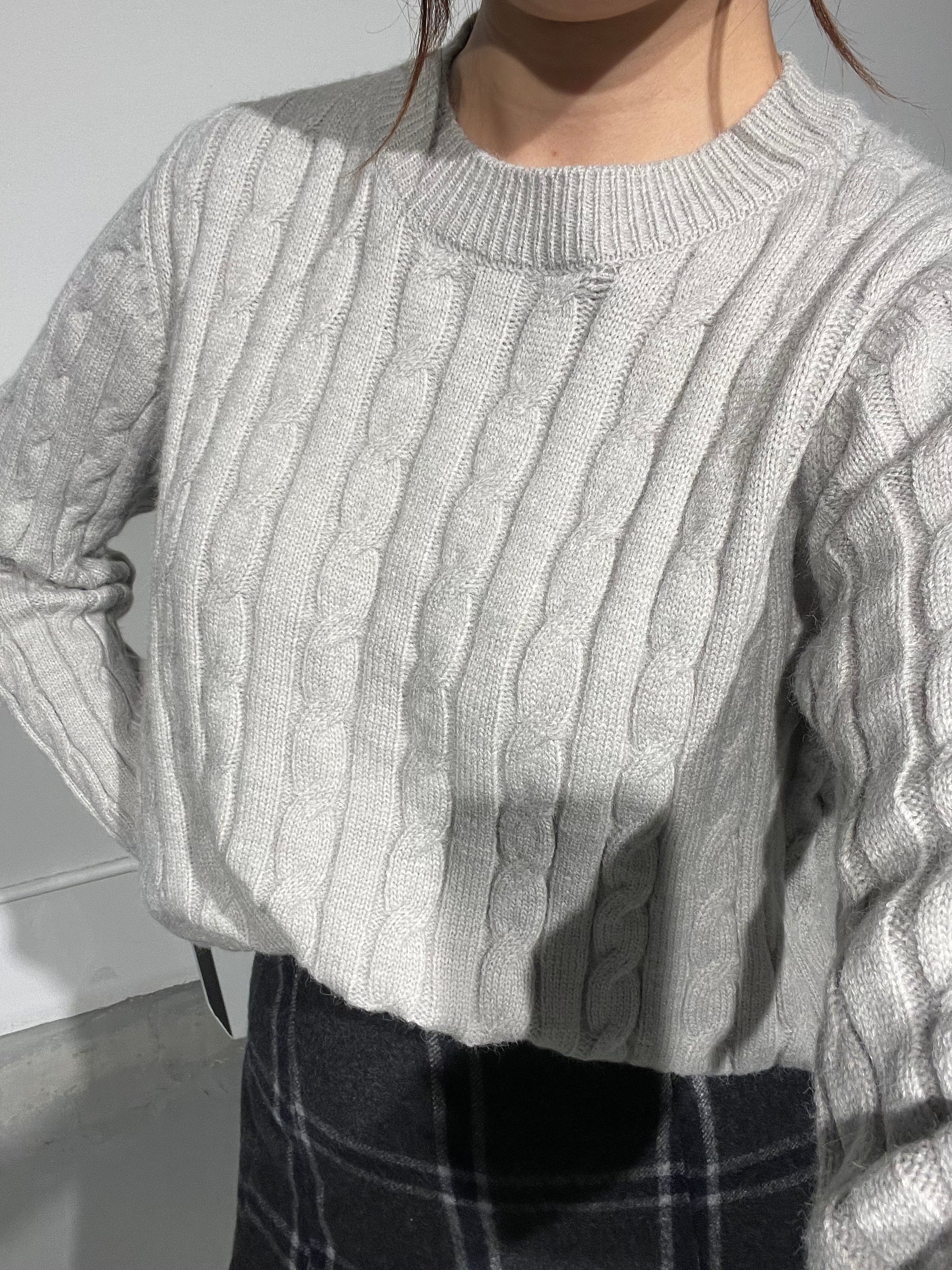 Yuri Grey Cable Knit