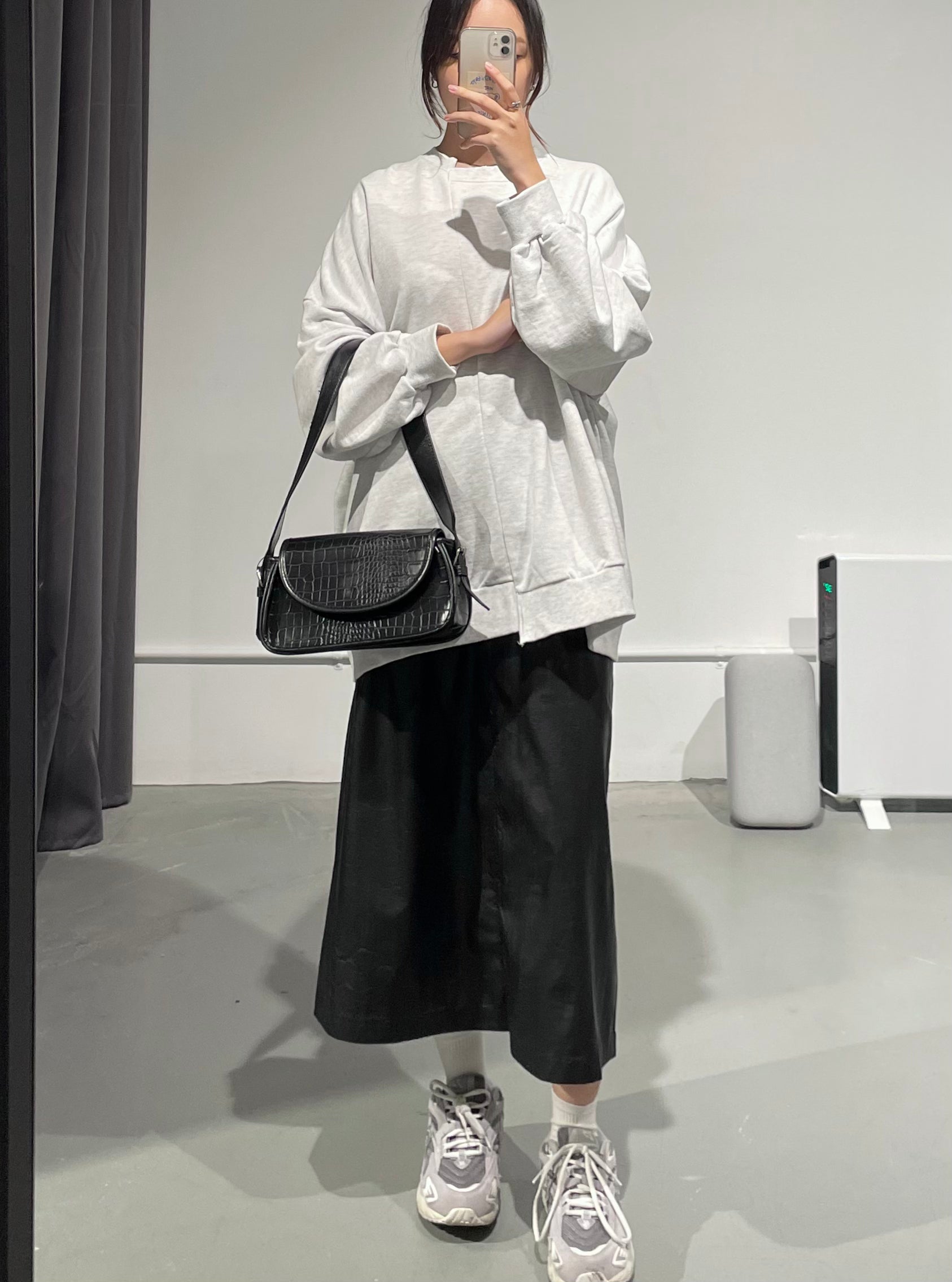 WNavy Crack Skirt