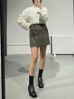 DHOLIC Wool Button Skirt