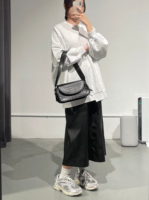 WNavy Crack Skirt