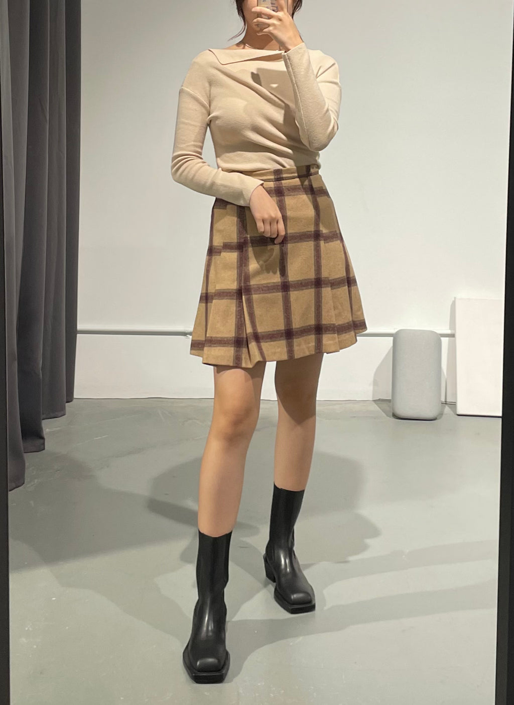 MyYoung Check Skirt