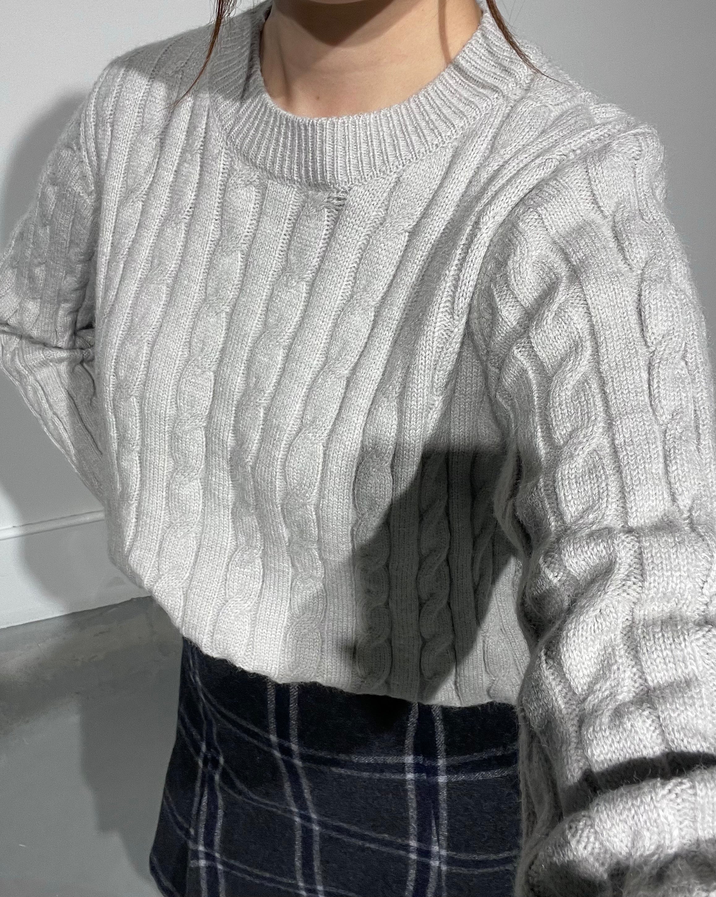 Yuri Grey Cable Knit