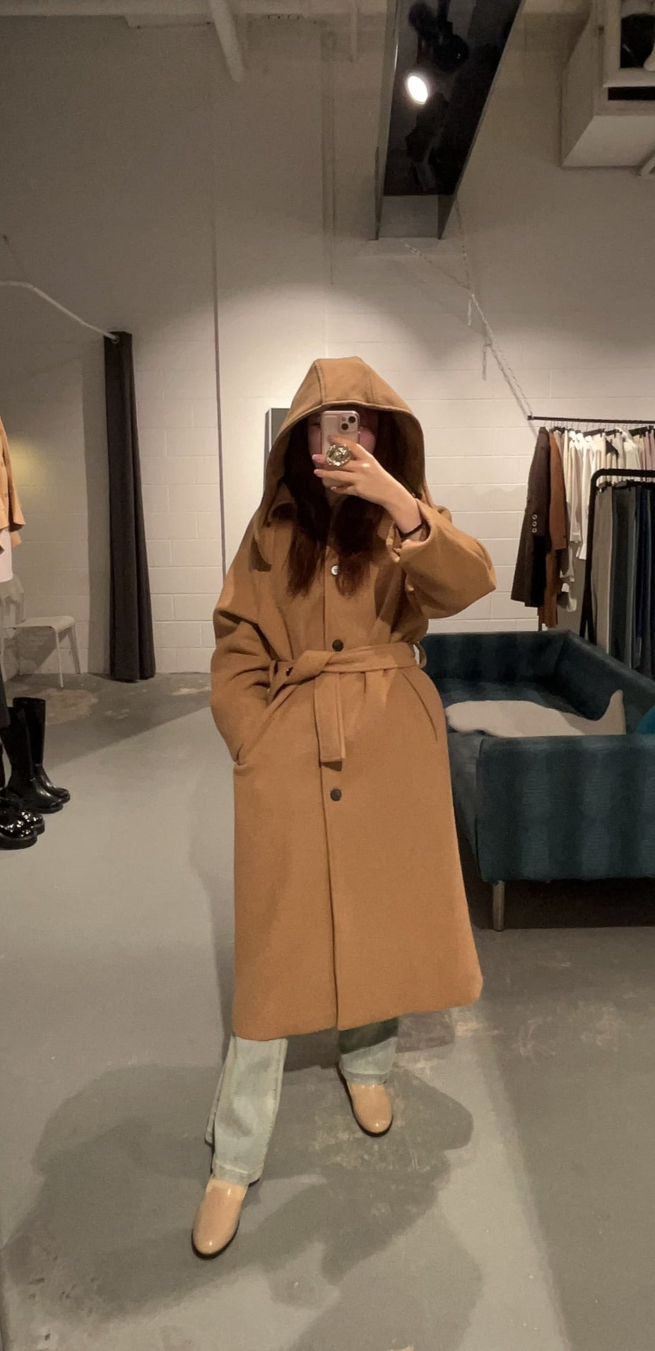 Scent Hoodie Wool Coat