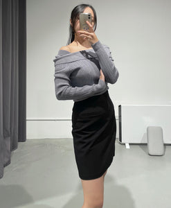 Mori Grey Fold Rib Knit