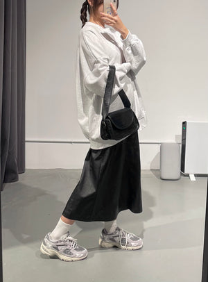 WNavy Crack Skirt