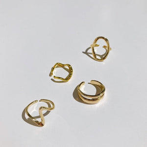 Gold Ocean Rings (925 Silver)