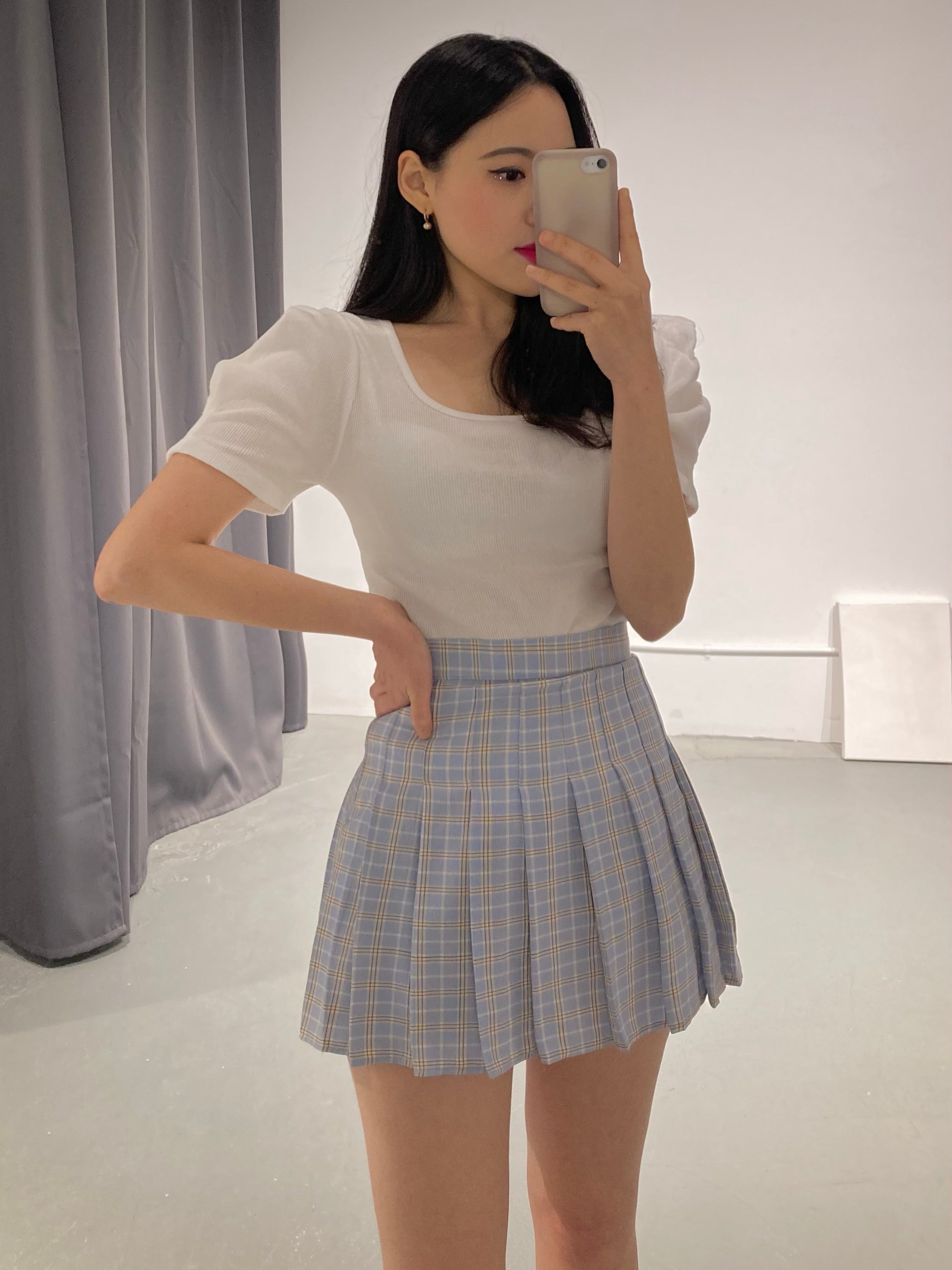 Spring Check Tennis Skirt