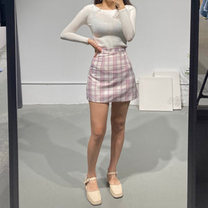 HANA Check Mini Skirt