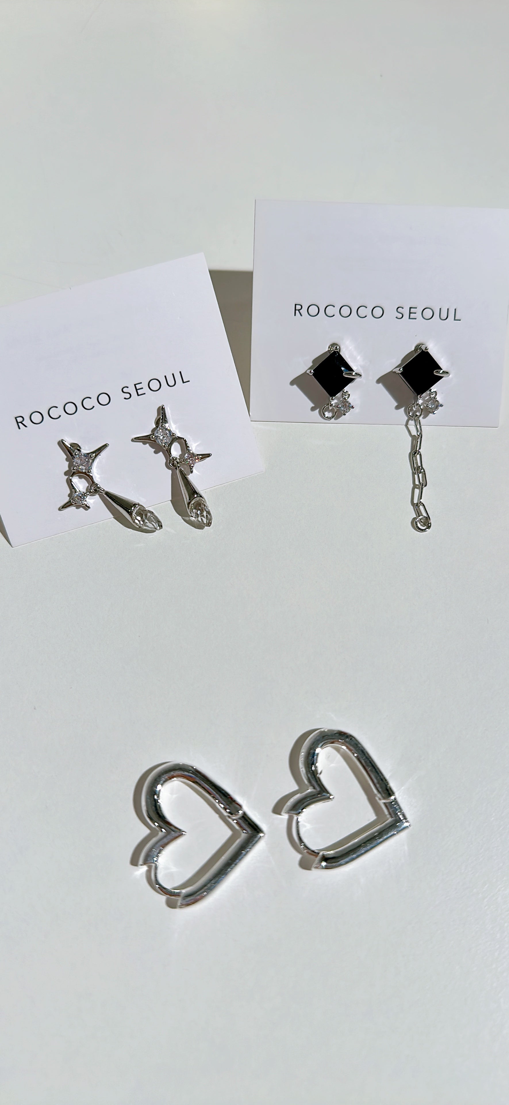 Onyx Chain Unbal Earrings (925 Silver)