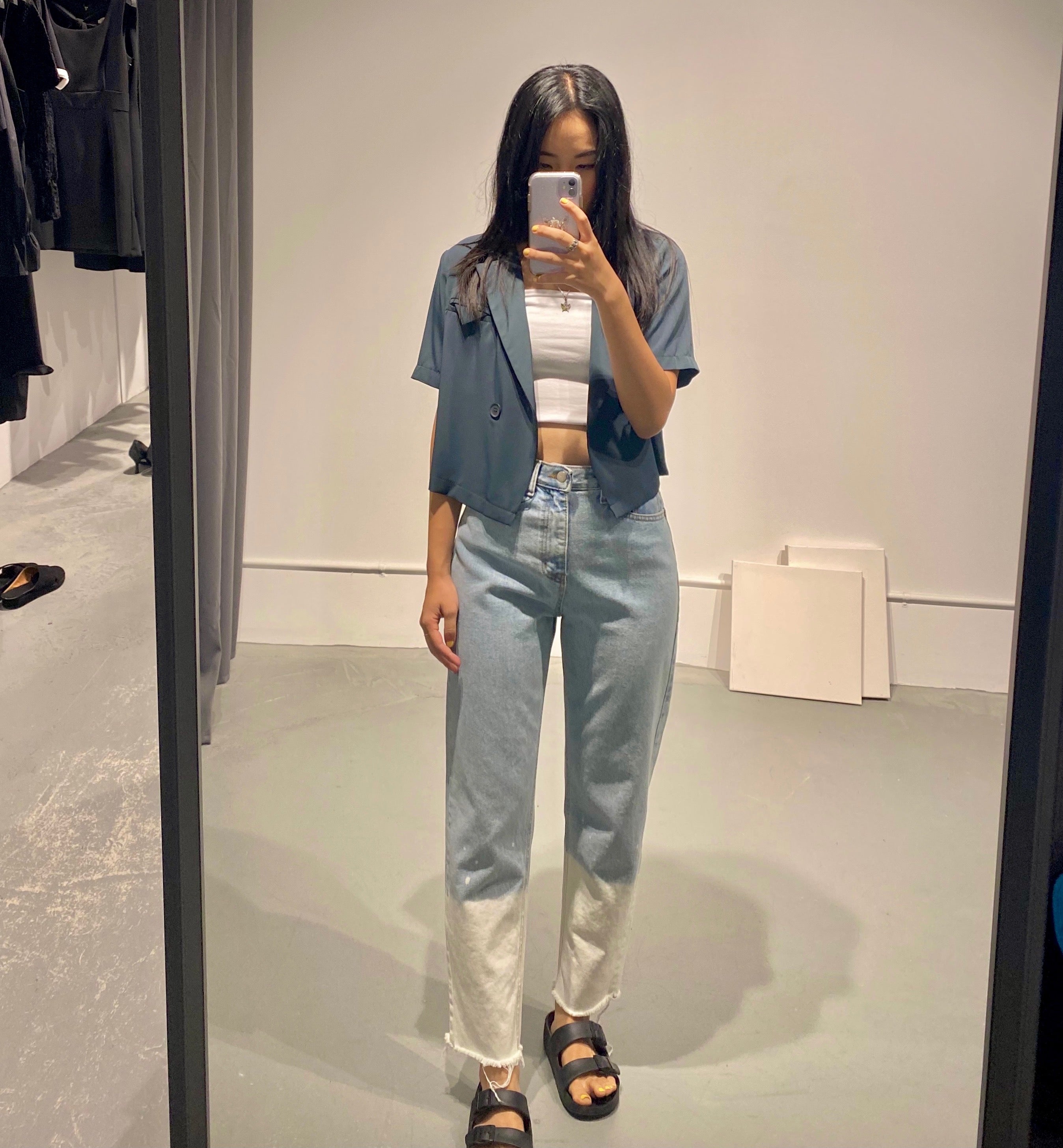 YUNA Degrade Two-tone Jeans