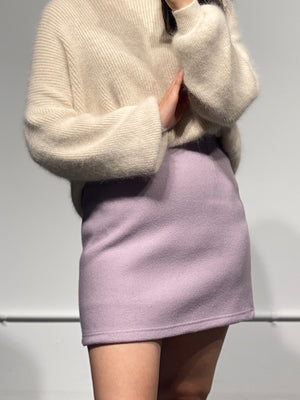 MARI Wool Mini Skirt in Purple