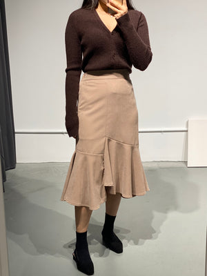 YUJI Asymmetric Midi Skirt