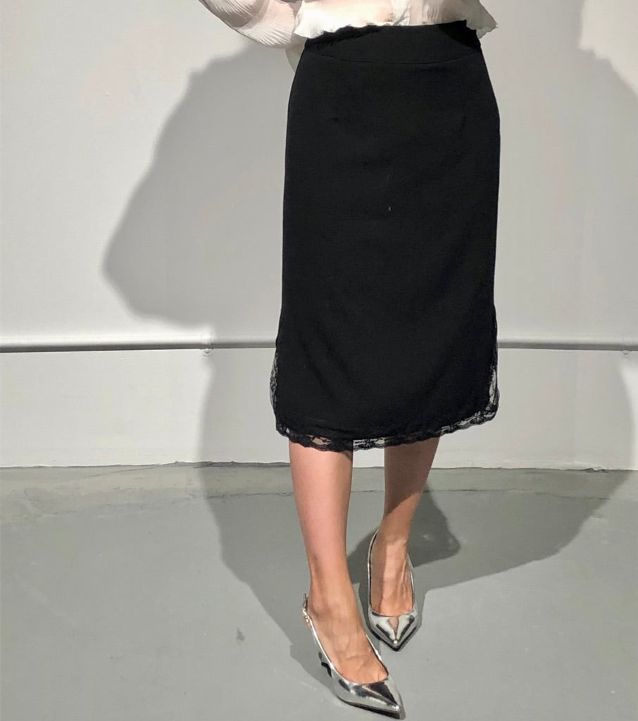 MINA Lace Detailed Midi Skirt