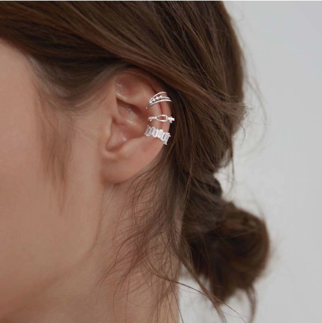 Three Layered Ear Cuff (925 Silver)