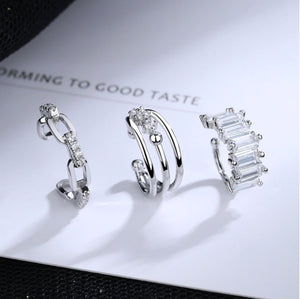 Three Layered Ear Cuff (925 Silver)